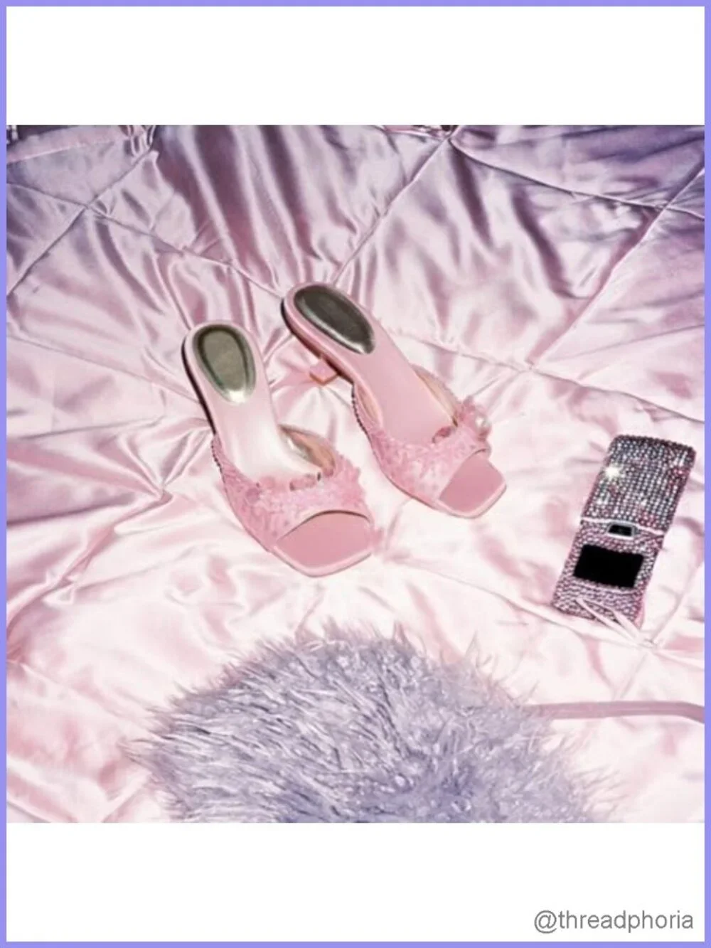 Women Sequin Kitten Heels Square Toe Slip On Low Heel Sandals Party Wedding